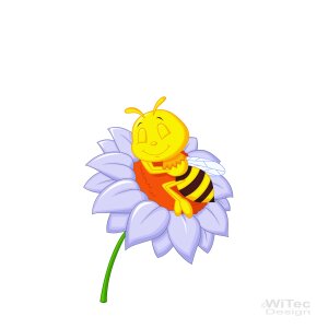 Wandaufkleber Biene Wespe Blume Süße Träume Wandtattoo